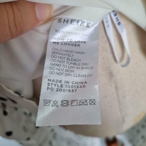 Sheike Lala Black & White Polka Dot Asymmetrical Pleated Midi Skirt Size 14 - Picture 9 of 9